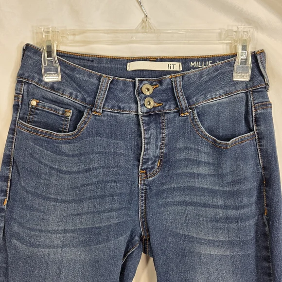 !iT Petite Curvy Skinny Ankle Millie Style 5 Pocket Denim Blue Jeans Size 6P - Picture 2 of 11